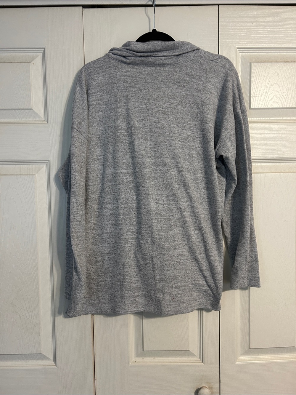 Talbots Heather Gray Knit Sweater Top Shawl Collar X-Large Stretch Layering - Picture 5 of 5